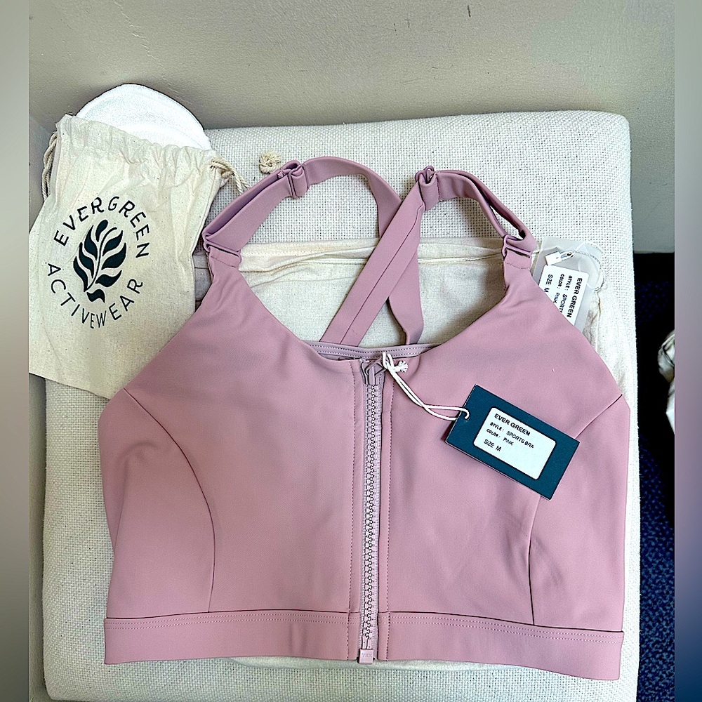 Evergreen Pumping/Nursing pink blush Sports Bra-Size Med-Maternity & postpartum